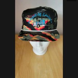 Vintage 1990s Peterbilt of Louisiana Trucker Cap Hawaiian Hibiscus Print